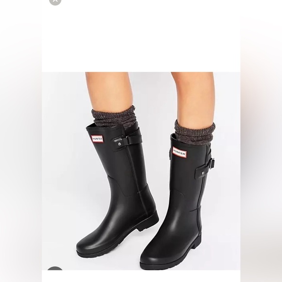 NEW Hunter Glossy Black Original Refined Short Boots - Picture 11 of 11